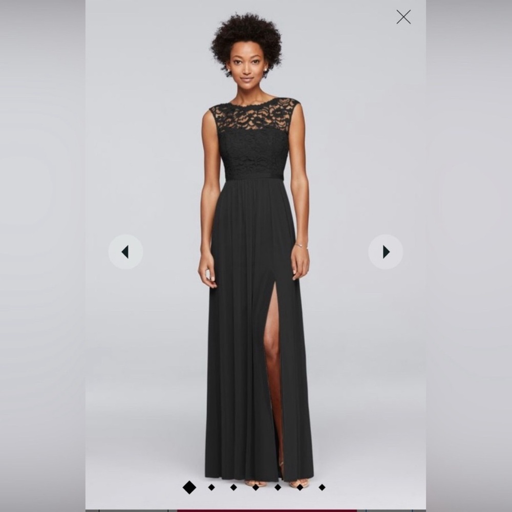 David’s Bridal Lace Bride’s Maid Dress w/ Long Mesh Skirt